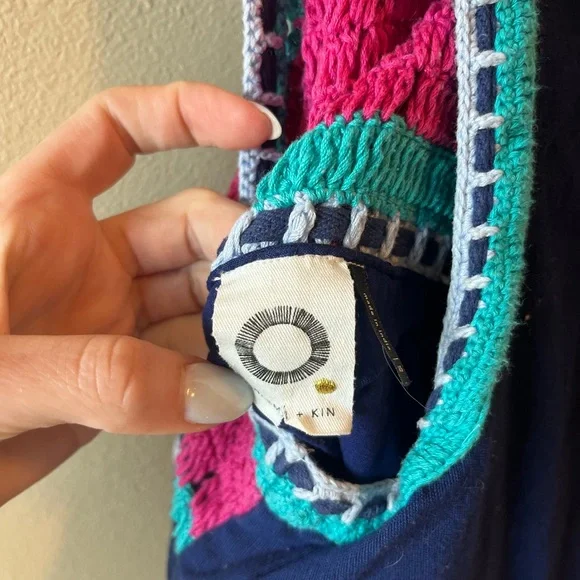 Akemi Kin Anthropologie crochet trim swing dress size xs - Picture 5 of 7